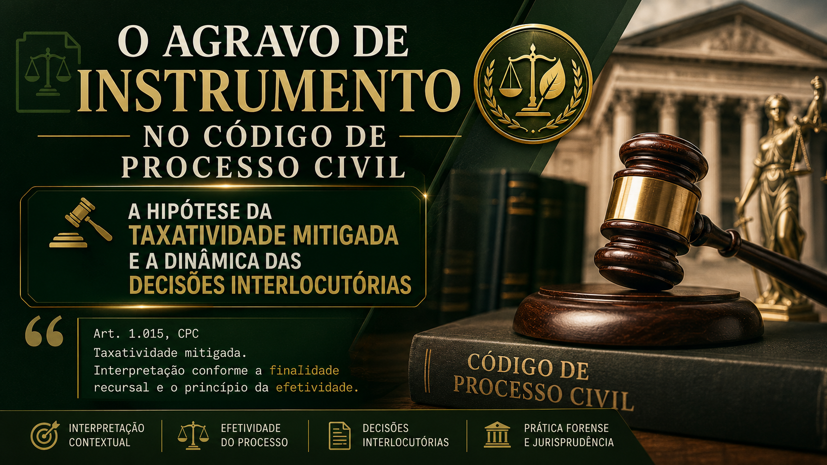 O Agravo de Instrumento (art. 1.015) no Código de Processo Civil: A Hipótese da Taxatividade Mitigada e a Dinâmica das Decisões Interlocutórias