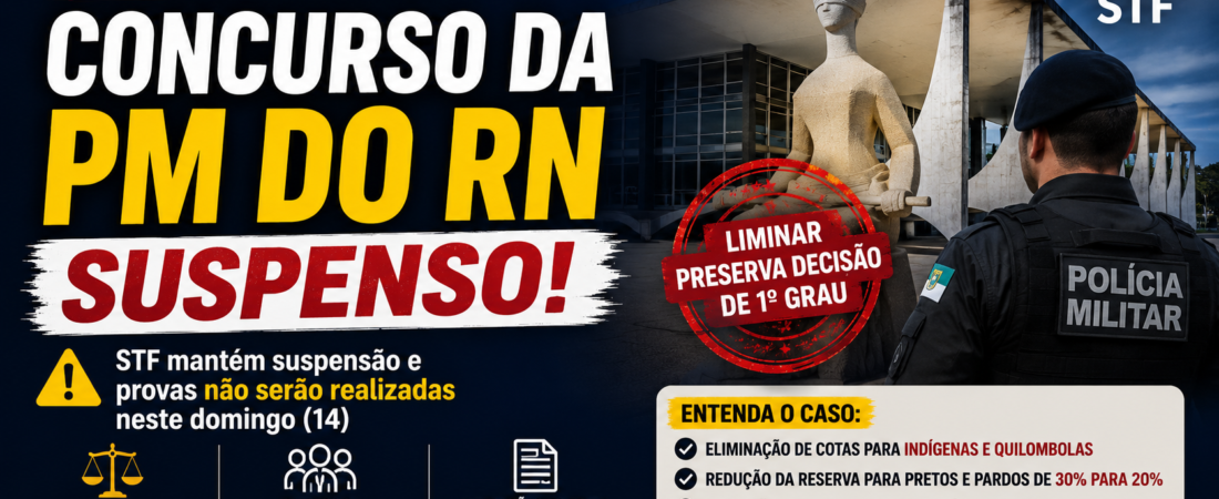 STF mantém a suspensão do concurso público para Polícia Militar do Rio Grande do Norte.