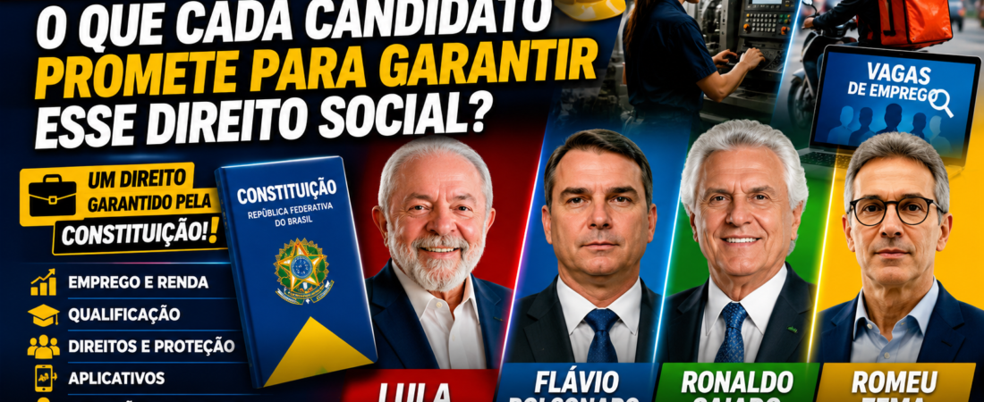 Trabalho: 4 Candidatos e 1 Direito Social — o que Lula, Flávio Bolsonaro, Caiado e Zema propõem